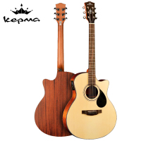 卡马(KEPMA)EACENM全新款电箱吉他初学者木吉他OM捅型 入门吉它jita哑光原木色40英寸