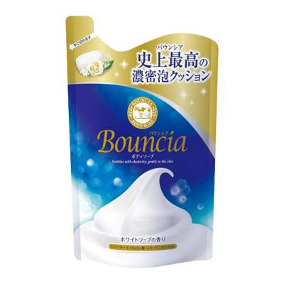 COW牛乳石碱BOUNCIA浓密泡沫牛奶原味沐浴露替换装400ML 补水保湿