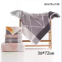 三利 3435 几何系列 毛巾 74*140cm 纯棉 三条装 颜色随机