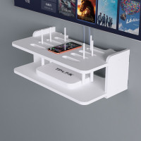路由器收纳盒墙上机顶盒置物架免打孔无痕钉安装