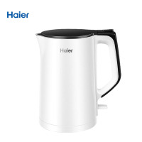 海尔(Haier)电水壶 电热水壶 304不锈钢水壶双层防烫一体无缝开水壶 烧水壶