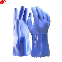 谋福916耐油 耐酸碱手套 劳保手套 浸塑橡胶 (蓝色非加绒 耐油手套)