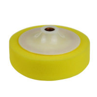 车之惠（CHEZHIHUI） 14mm孔径汽车螺丝抛光盘平面海绵轮打蜡盘150mm抛光海绵球 品质海绵 黄色 QT106