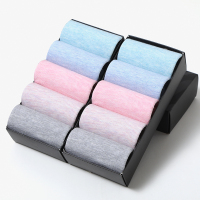 猫人10双装袜子女士纯色棉袜秋冬款吸汗防臭多彩中筒袜子