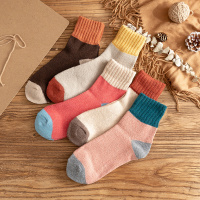 10双装猫人羊毛秋冬女士袜子女袜保暖袜女地板袜百搭中筒袜女长筒袜