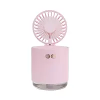 顺奇特 t+喷雾小风扇 迷你加湿器桌面usb车载香薰加湿器补水仪 粉色 t+喷雾小风扇