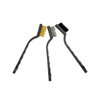 卡夫威尔 3pc刷子组木柄钢丝鱼鳞刷除锈清洁刷牙刷式钢丝清洁刷文玩刷钢丝碗刷尼龙刷 EM0001A