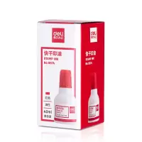 得力9874 快干清洁印油 印章印台印泥油墨 办公财务印章油 红色40ml 5瓶装(单位:件)