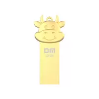 DM 32GB USB3.1 U盘 小金牛PD166 金色 牛年生肖纪念优盘 车载高速传输防水防震 创意礼品