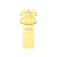 DM 64GB USB3.1 U盘 小金牛PD166 金色 牛年生肖纪念优盘 车载高速传输防水防震 创意礼品