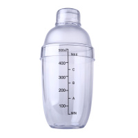 手摇带刻度奶茶店吧台调酒器透明摇杯