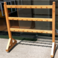 峰翼 YC 松木毛巾架 长方形毛巾架下面带滑轮