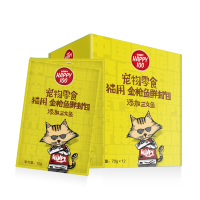 顽皮Happy100宠物零食 猫用金枪鱼鲜封包 添加三文鱼70g*12