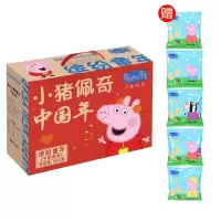 小猪佩奇PeppaPig缤纷童年牛奶曲奇中国年礼盒500克赠海苔味饼干五连包18克×5袋组合装