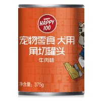 顽皮Happy100犬用18版角切牛肉罐头375g