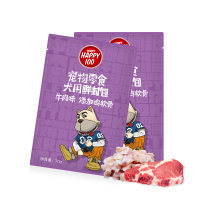 顽皮Happy100宠物零食 犬用鲜封包 牛肉味添加鸡软骨70g*12