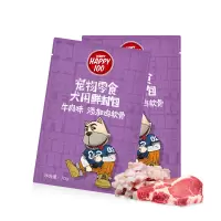 顽皮Happy100宠物零食 犬用鲜封包 牛肉味添加鸡软骨70g*12