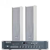 灵鹊 MS3012U室外防水音柱音响定阻定压蓝牙功放套装 户外音箱学校操场公共广播背景军号广播388套装1拖2+10米线