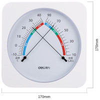 得力(deli)8829 干湿温度计家用室内高精度精准婴儿房药房温度表台式室温计 台挂两用-大号