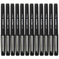 得力 S34 加粗中性笔 水笔签字笔 办公用品 1.0mm 黑色12支/盒(一盒装)