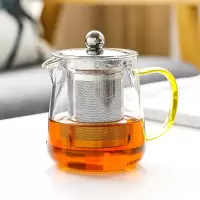 苏氏陶瓷(SUSHI CERAMICS)高硼硅加厚玻璃泡茶壶不锈钢漏网耐高温可烧煮茶壶450ml