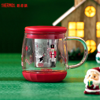 膳魔师(THERMOS)TCGJ-430 玻璃把手杯 红色 430ml