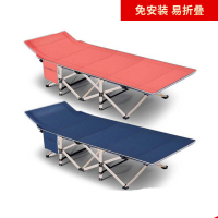 欧式新款金属加固折叠床办公室午睡床单层布料 圆管十脚床190cm 灰色