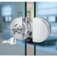 企购优品 玻璃门锁半圆带扭双锁