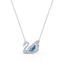 SWAROVSKI 施华洛世奇DAZZLING SWAN蓝色天鹅人造仿水晶项链女锁骨链吊坠5533397 礼物女轻奢饰品