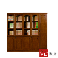雅樊木质文件柜YRYFYL015 实木油漆文件柜 办公室资料柜 储物柜 五门文件柜(2250*420*2000)