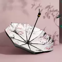 太阳伞小upf50+双层黑胶折叠海螺两用晴雨伞