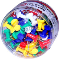 得力0042彩色工字钉 软木画板按钉 绘画图钉混色 12筒/装