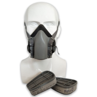 邦固 橡胶防毒尘半面罩 7件套防毒面罩+滤毒盒+防尘滤棉+防尘盖