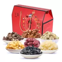雪都百福礼盒 干货礼盒1430g 内含珍珠菇 百合干 银耳花 黑木耳 滑子菇 莲子 新疆红枣
