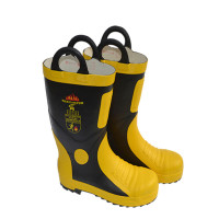 谋福 3C认证消防鞋 02款消防战斗靴水靴消防靴消防钢板鞋底防刺穿防护靴(3C战斗靴 )39码