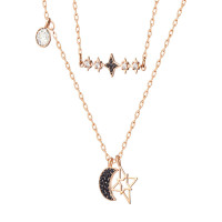 施华洛世奇星月双层项链