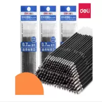 得力(deli) 6959 圆珠笔芯油笔芯按动式0.7mm圆珠笔笔芯蓝色笔芯通用替芯办公用品 (10支/包)