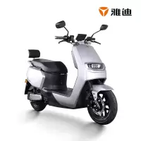 雅迪yadea新款莱昂电动车72V20AH石墨烯电池豪华电摩时尚代步轻便电瓶车通勤车 科技银