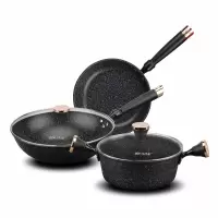 金嫂子KST19362DZ皇冠麦饭石不粘锅具三件套