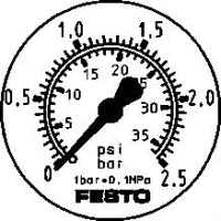 费斯托 FESTO 压力表 FMA-50-2,5-1/4-EN(159598)(包装数量 1个)