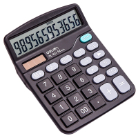 得力837桌面计算器(黑)(台)银行财务办公计算器 (轮渡)