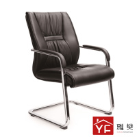 雅樊-YRJY-CH-010C 办公椅 电脑椅老板椅大班椅 弓形椅家用靠背椅 黑色西皮 弓形脚(2件起售)