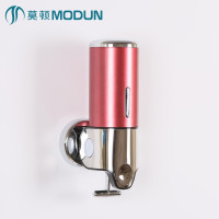 莫顿 (MODUN) M -8009 双头皂液器壁挂挂壁皂液器 不锈钢皂液器 透明 红色 单个装