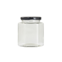 六棱玻璃瓶 密封罐 带盖食品级罐 小六角果酱瓶 10只装