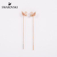 施华洛世奇粉天鹅耳线