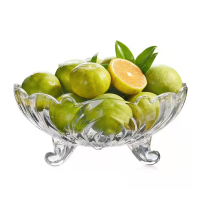 水晶玻璃时尚创意水果盘 三角果斗果盘 透明色 (计价单位:只)