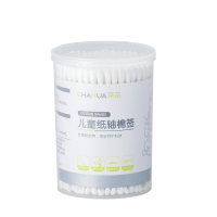 茶花RS 儿童棉签棉棒纸轴棉签脱脂棉 180支*2盒