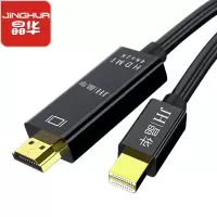 晶华 Mini DP转HDMI线 高清4K雷电接口转换器 苹果微软笔记本电脑连接电视显示器 黑色1.5米 Z618