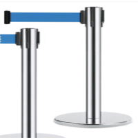 不锈钢 1.8米线栏杆 警戒线 隔离带 伸缩带 加厚栏杆 蓝色