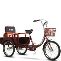 老年三轮车 TA0407 酒红色减震款脚蹬小型自行车成人脚踏车可折叠人力代步车(单位:辆)